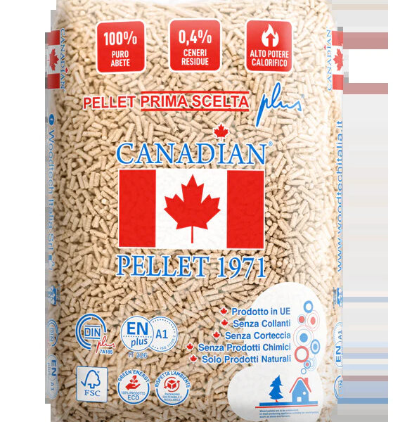 Pellet di abete canadian enplus a1 70 sacos x 15 kg